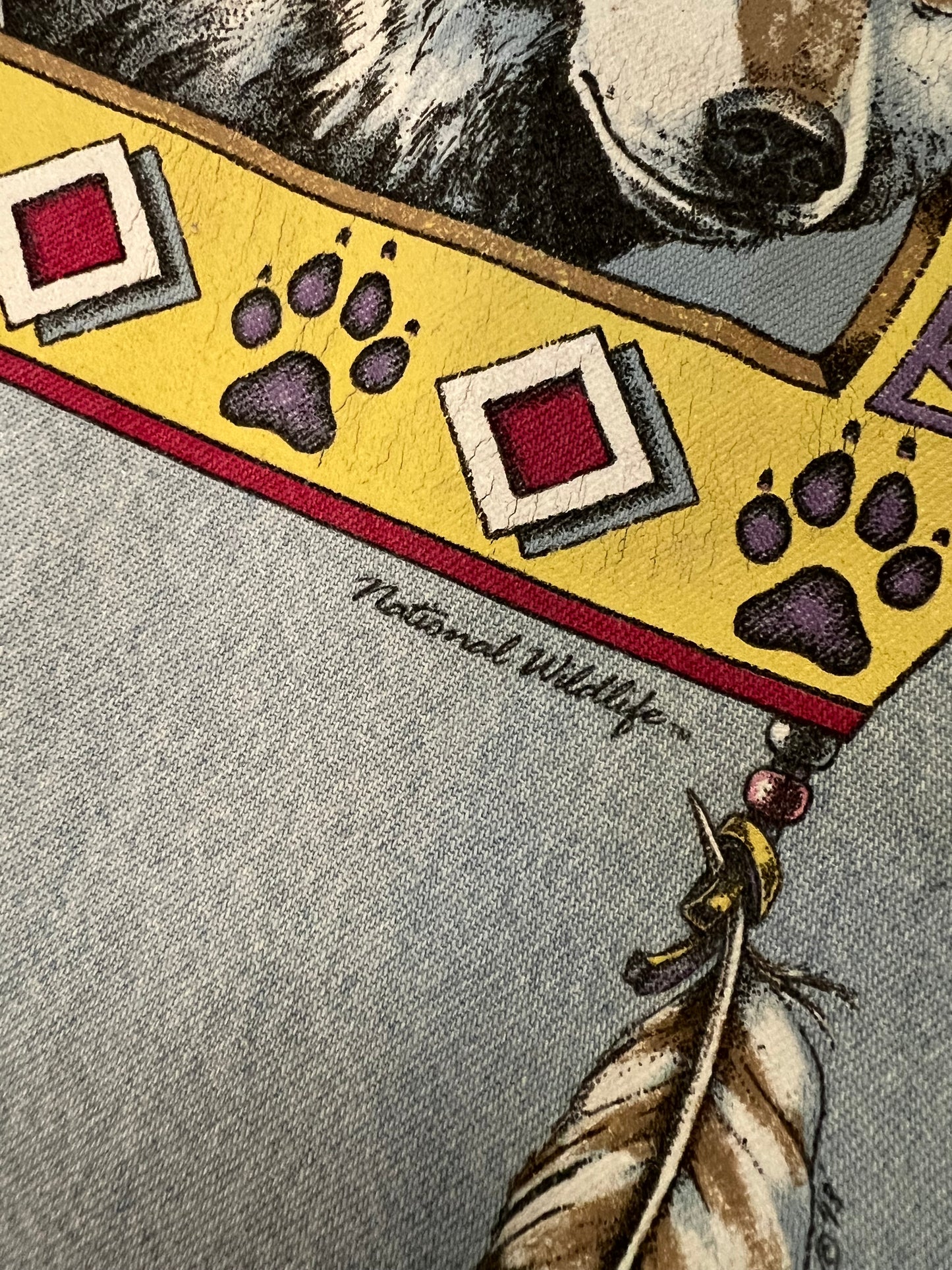 ‘90s Wolf Denim Shirt (M)