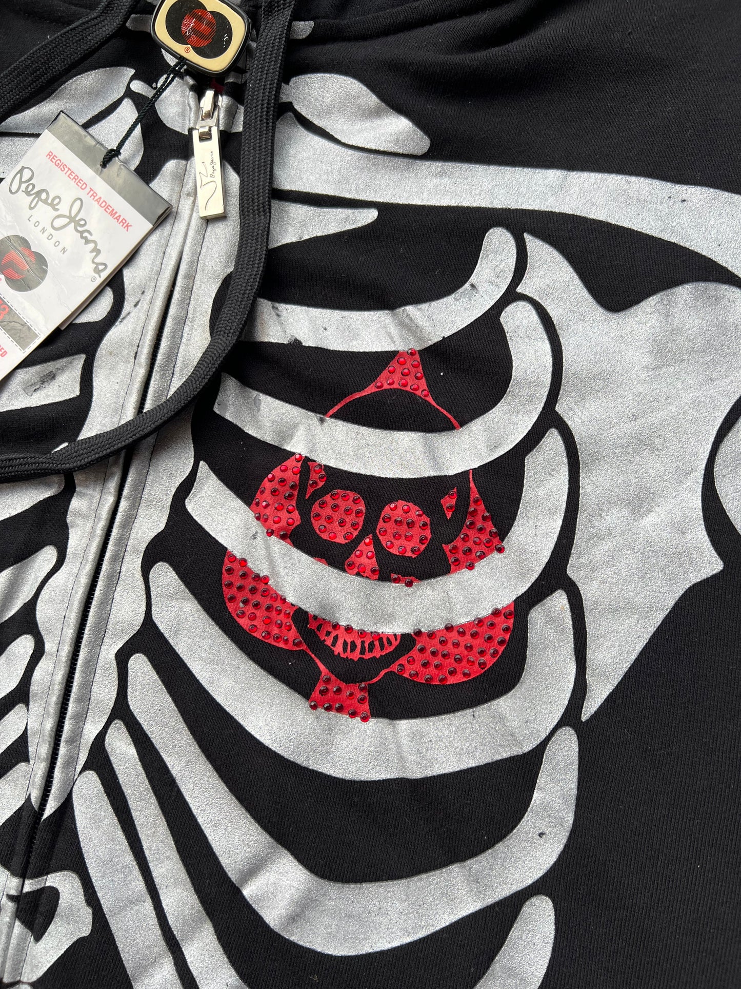 Early-2000s Pepe Jeans Skeleton Zip Hoodie (4XL) (New With Tags)