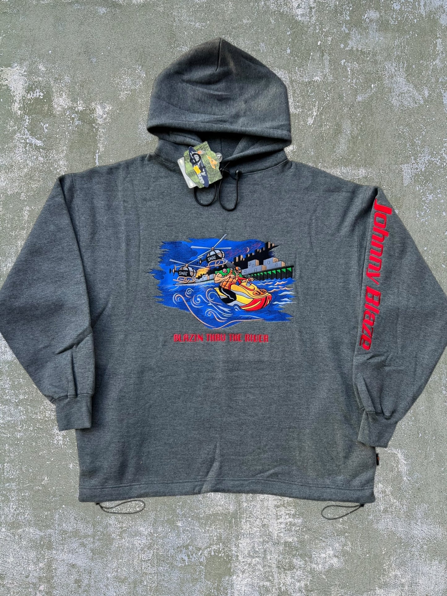 Late-90s/Early-2000s Johnny Blaze “Blazin Thru The River” Hoodie (XXL) (New With Tags)