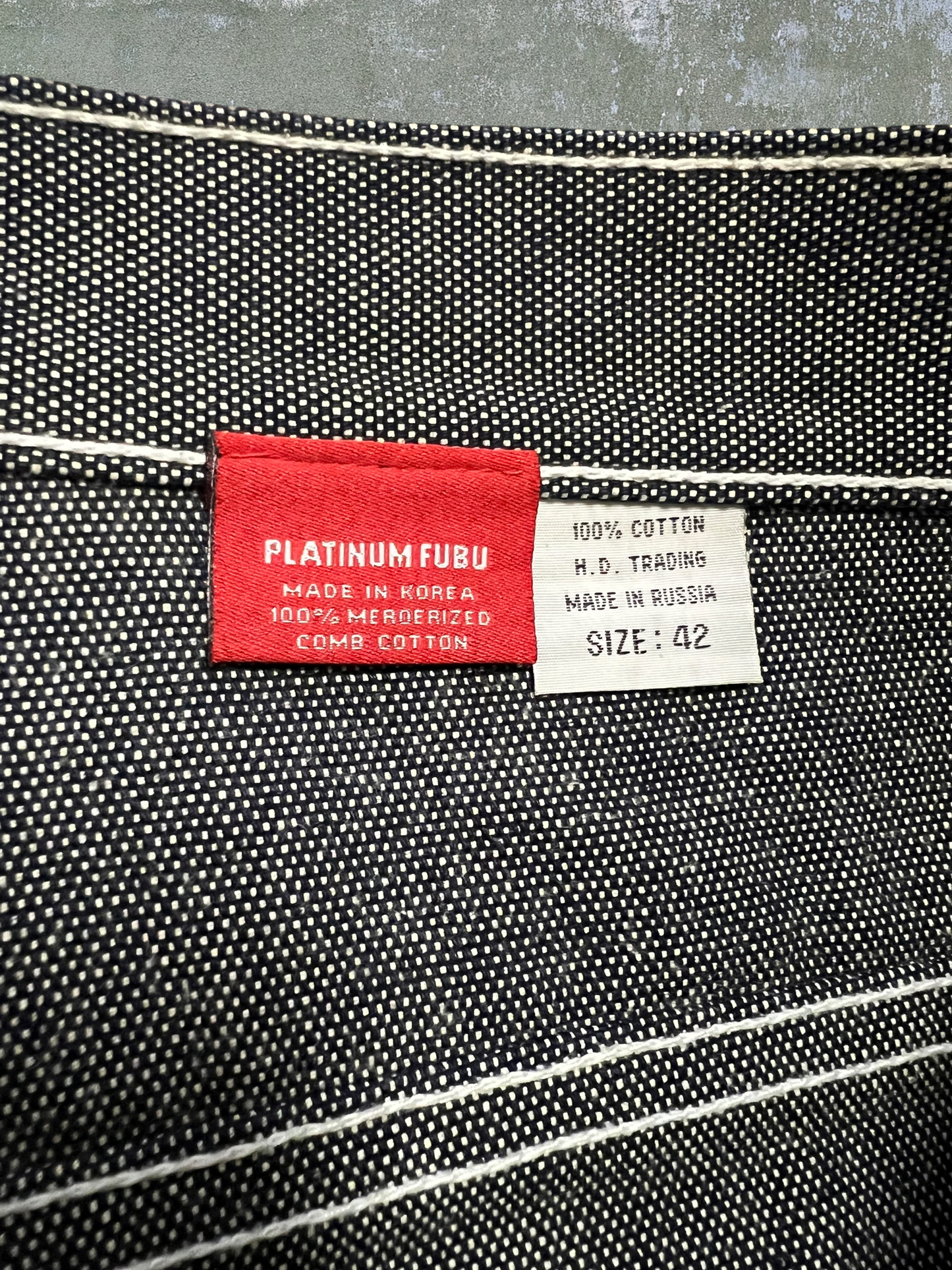 Early-2000s Platinum FUBU Jean Shorts (42)
