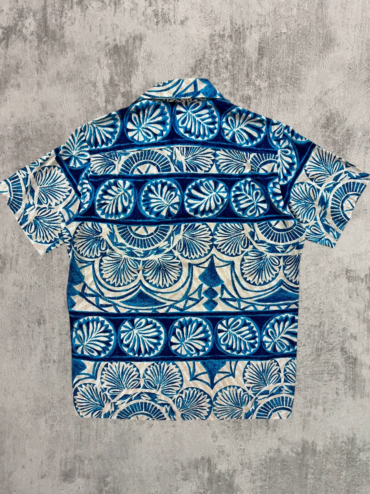 ‘50s Cotton Hawaiian Loop Collar Shirt (S)