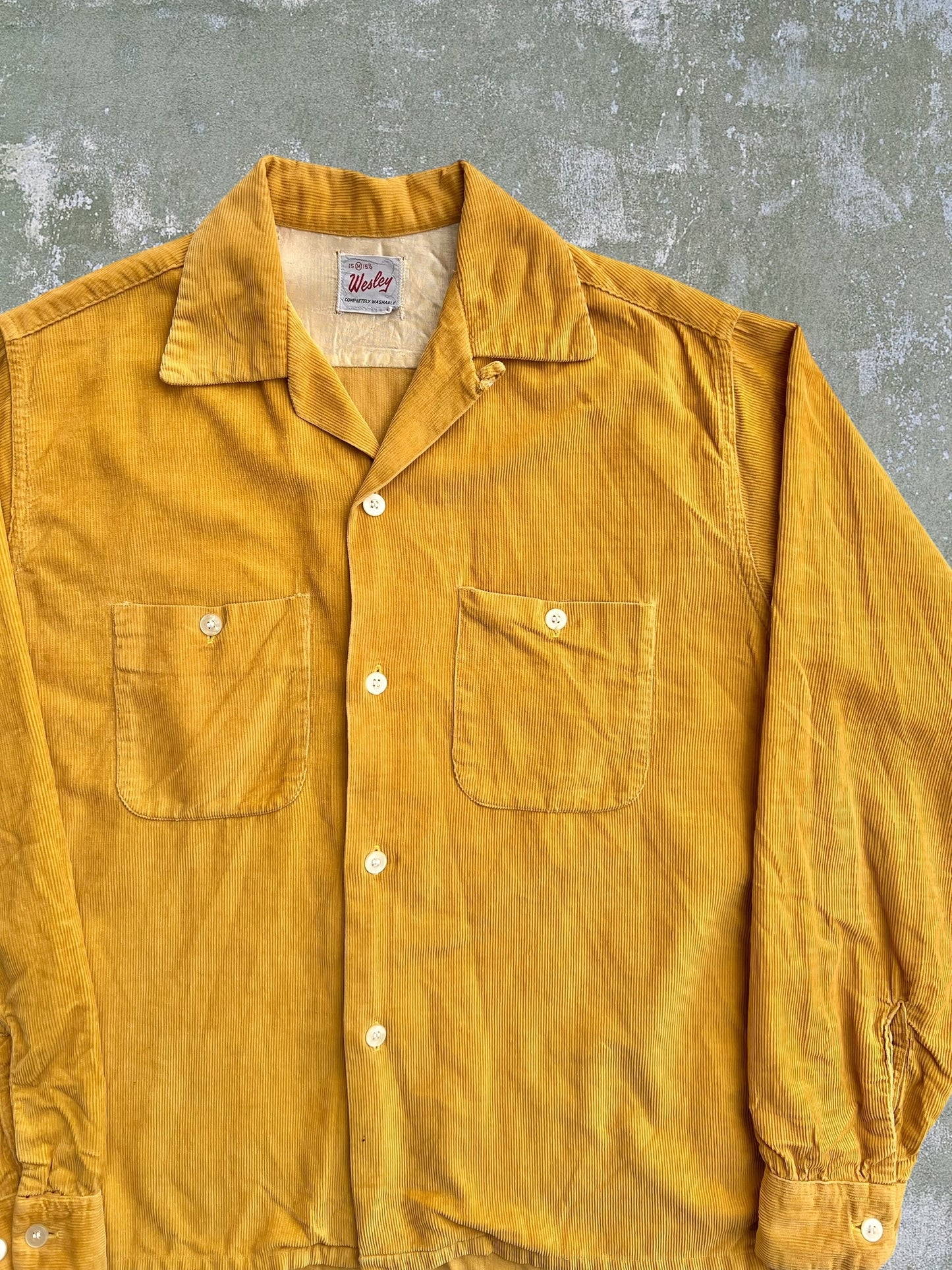 '50s Corduroy Loop Collar Shirt (M)