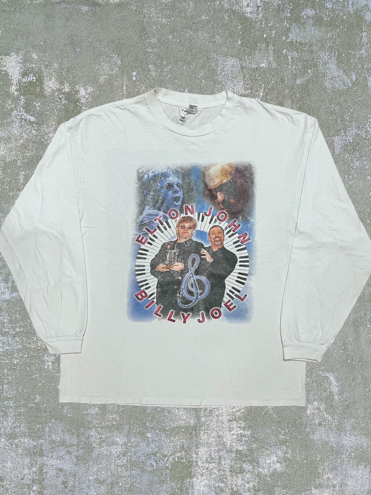 Late-90s Elton John/Billy Joel Long Sleeve Tee (XL)