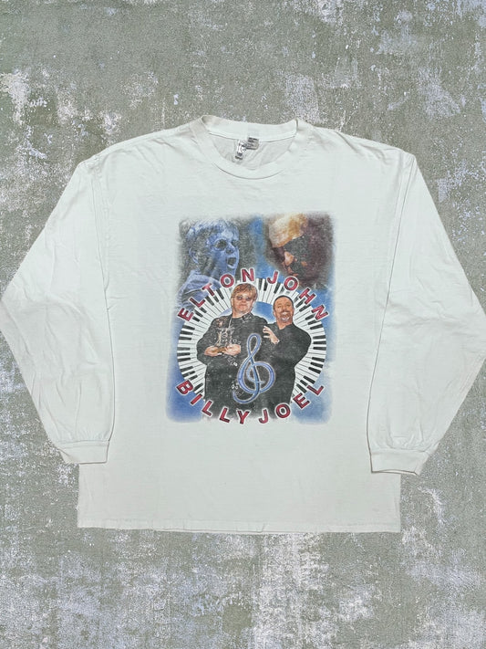 Late-90s Elton John/Billy Joel Long Sleeve Tee (XL)