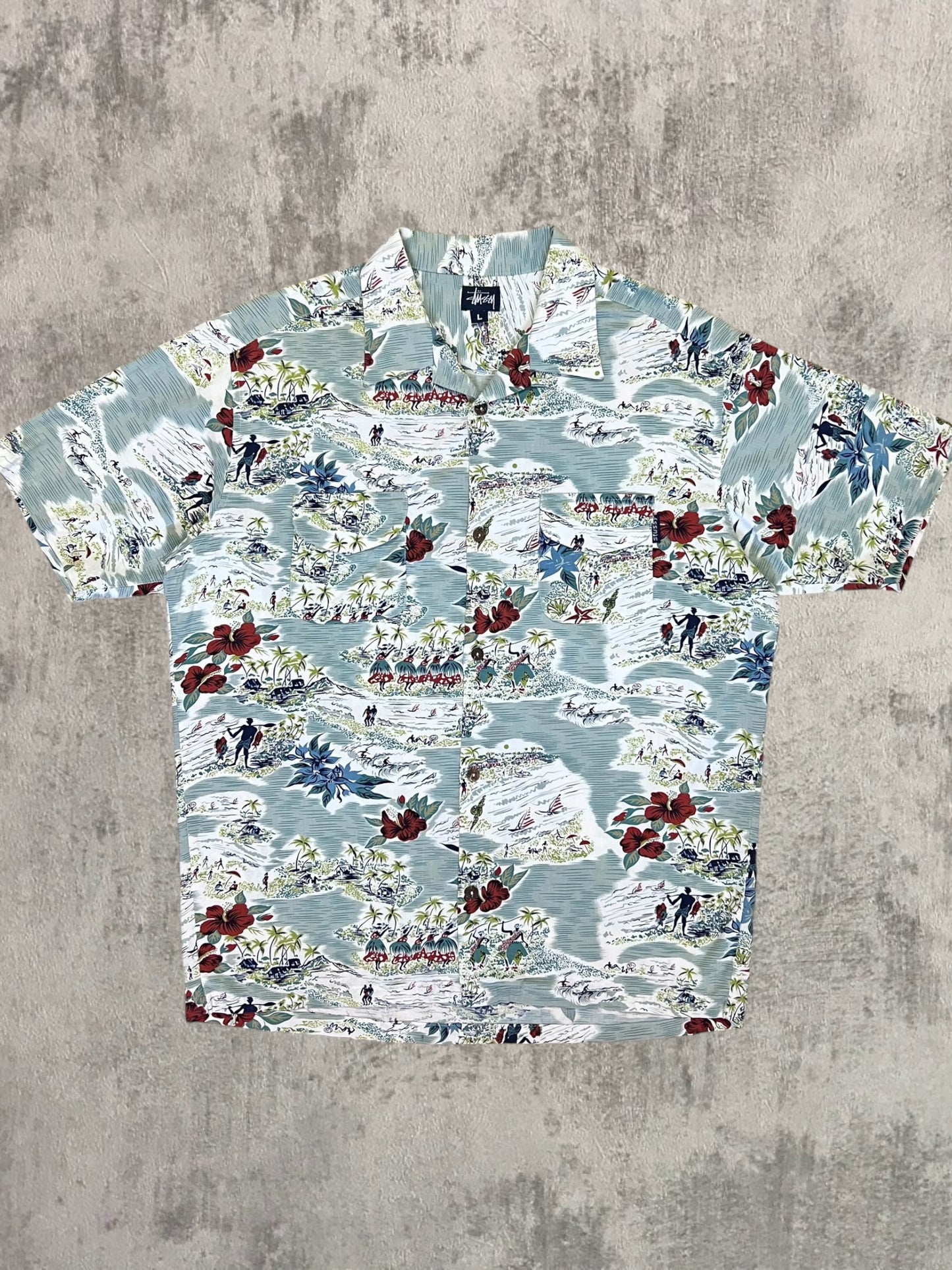 ‘90s Stüssy Hawaiian Shirt (XL)