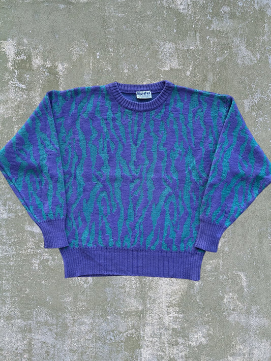 Vintage Patterned Wool Sweater (M)