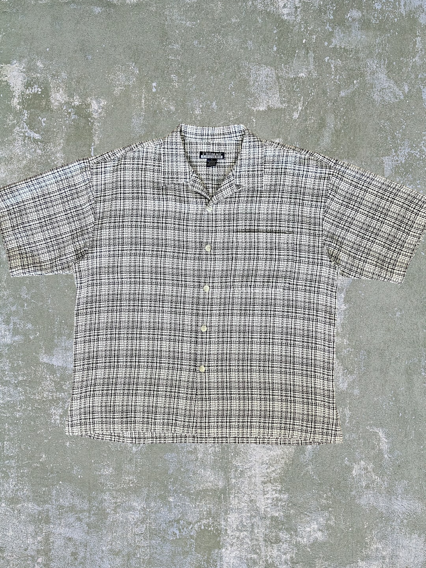 ‘90s Rayon Blend Loop Collar Shirt (XL)
