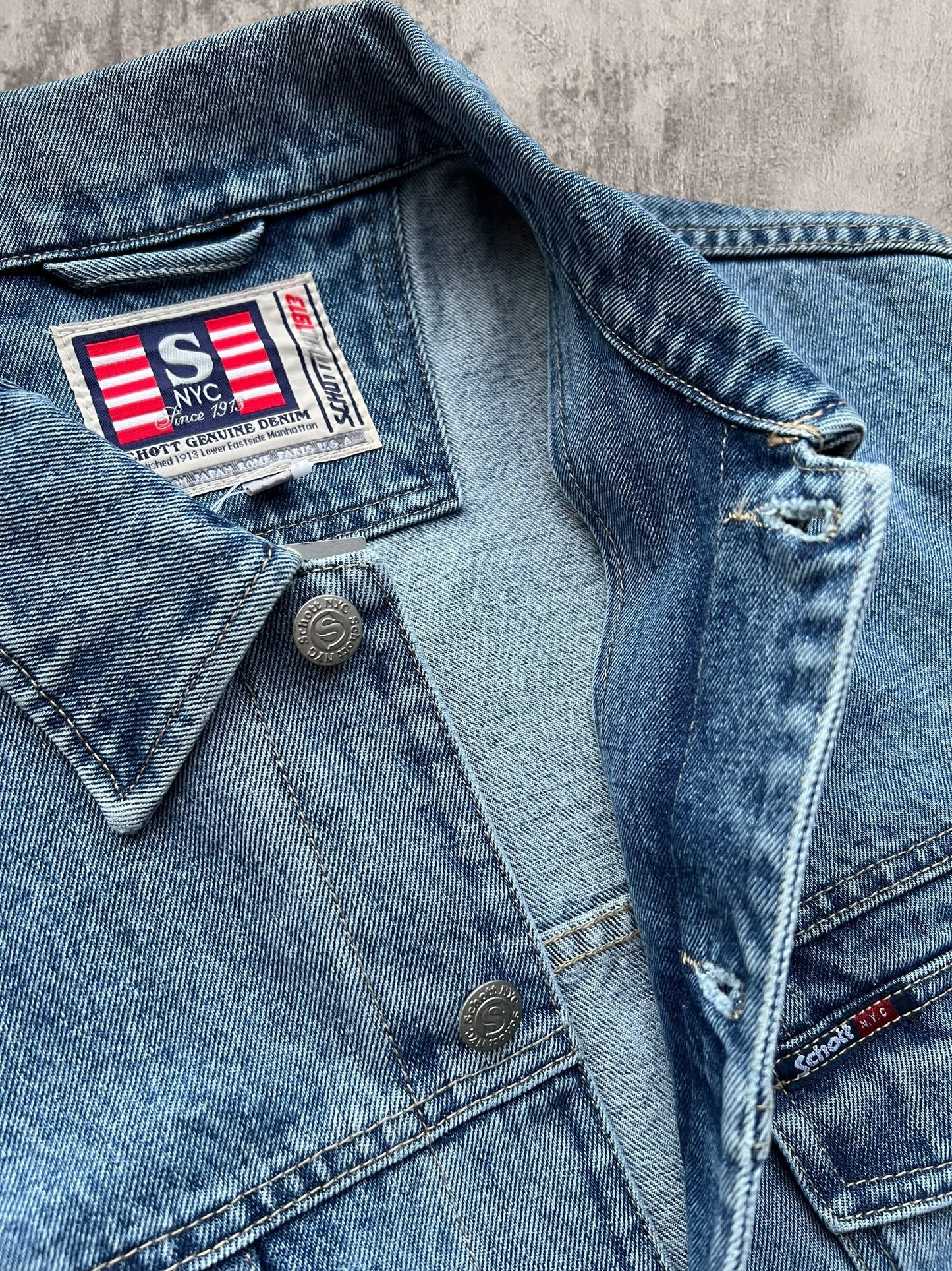 Early-2000s Schott NYC Denim Jacket (XL) (New With Tags)