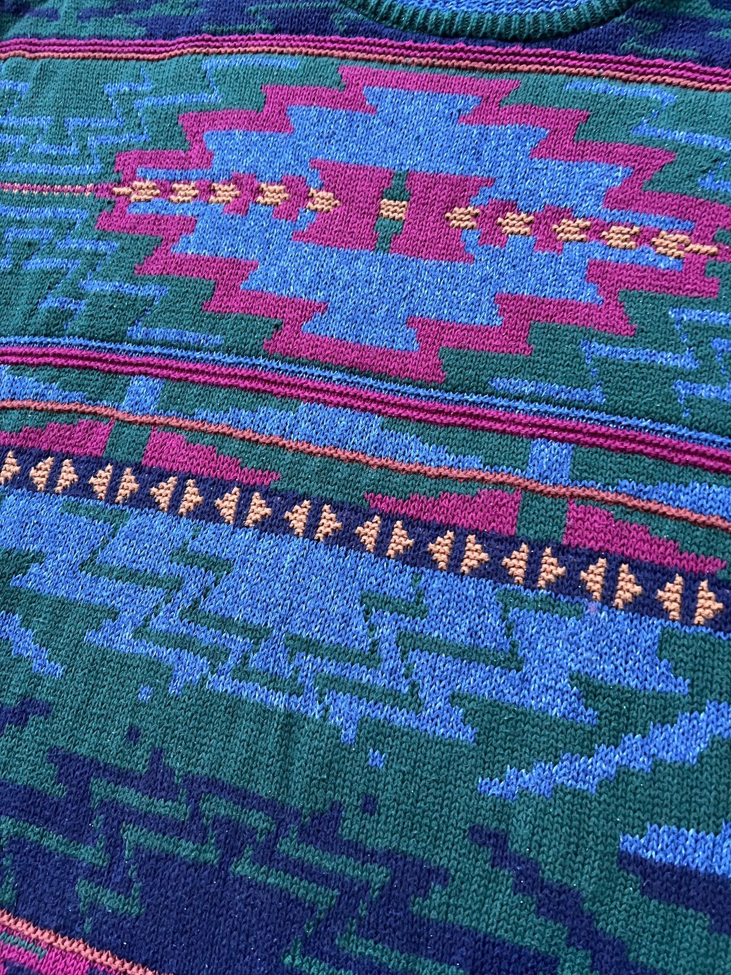 ‘90s Chaps Ralph Lauren Aztec Patterned Sweater (XL)