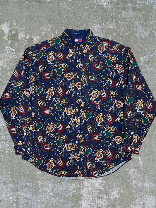 ‘90s/Early-2000s Tommy Hilfiger Patterned Shirt (L)