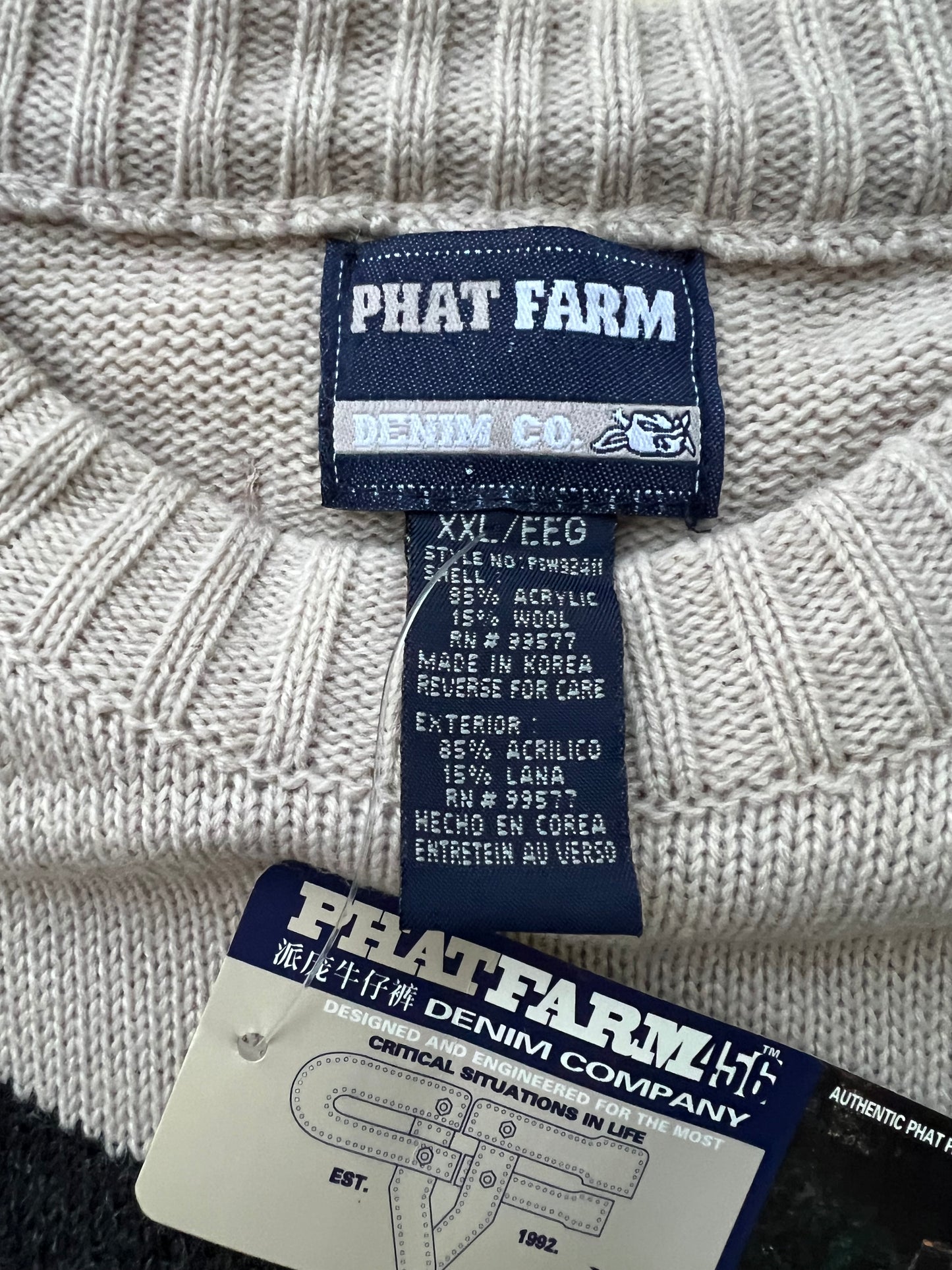 Early-2000s Phat Farm Bull Sweater (XXL) (New With Tags)