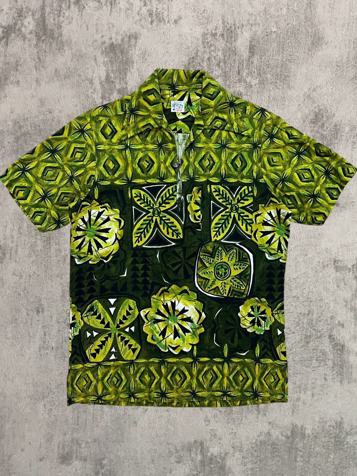 ‘50s Cotton Hawaiian Popover Shirt (M)