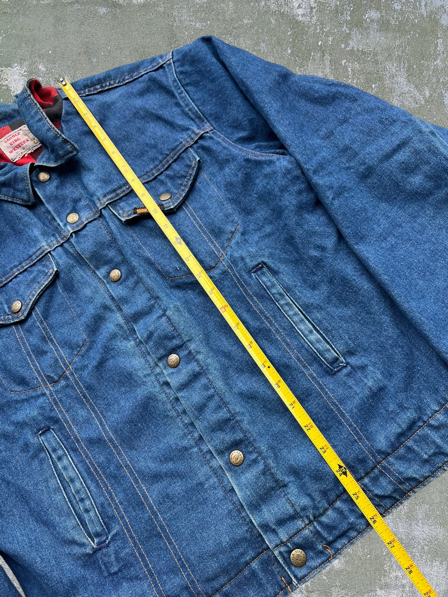 ‘80s/‘90s Saddle King Flannel Lined Denim Jacket (M)