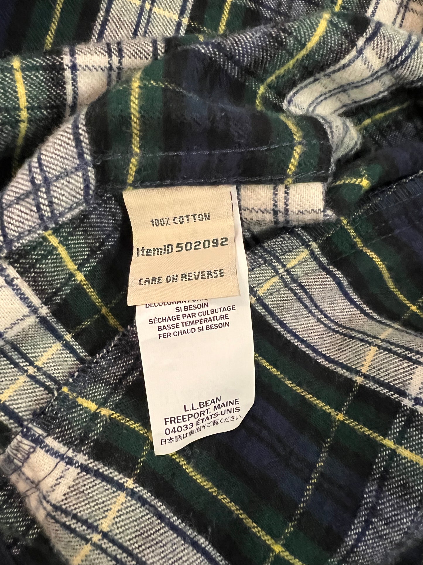 LL Bean Hooded Zip Flannel Shirt (S)