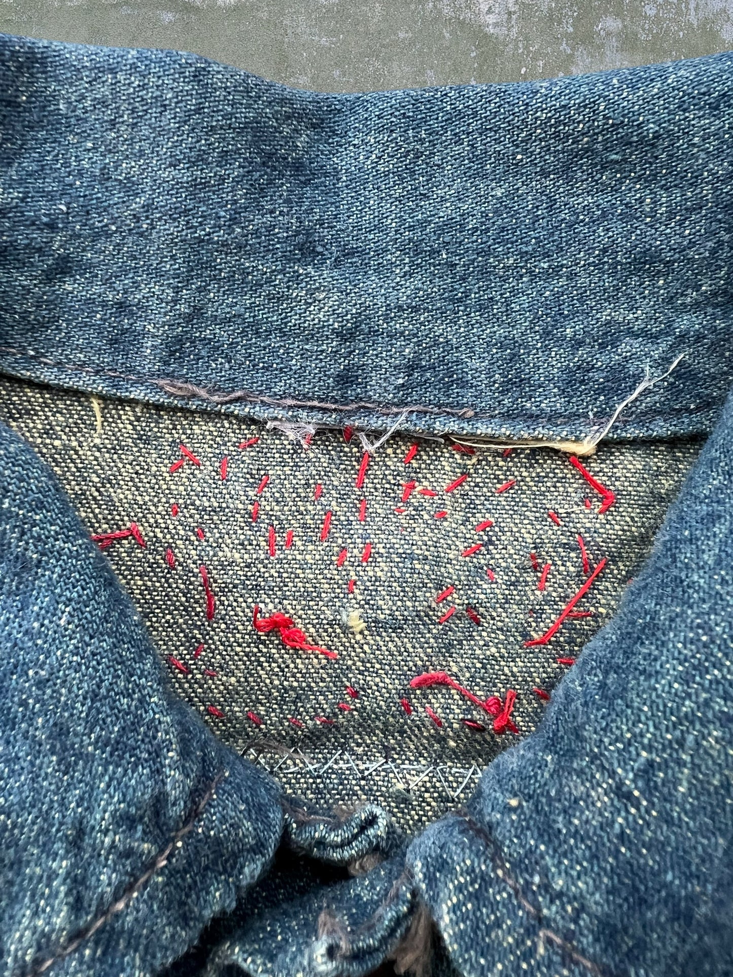 ‘80s Wrangler Alexandria Fire Department Denim Cutoff Vest (S)
