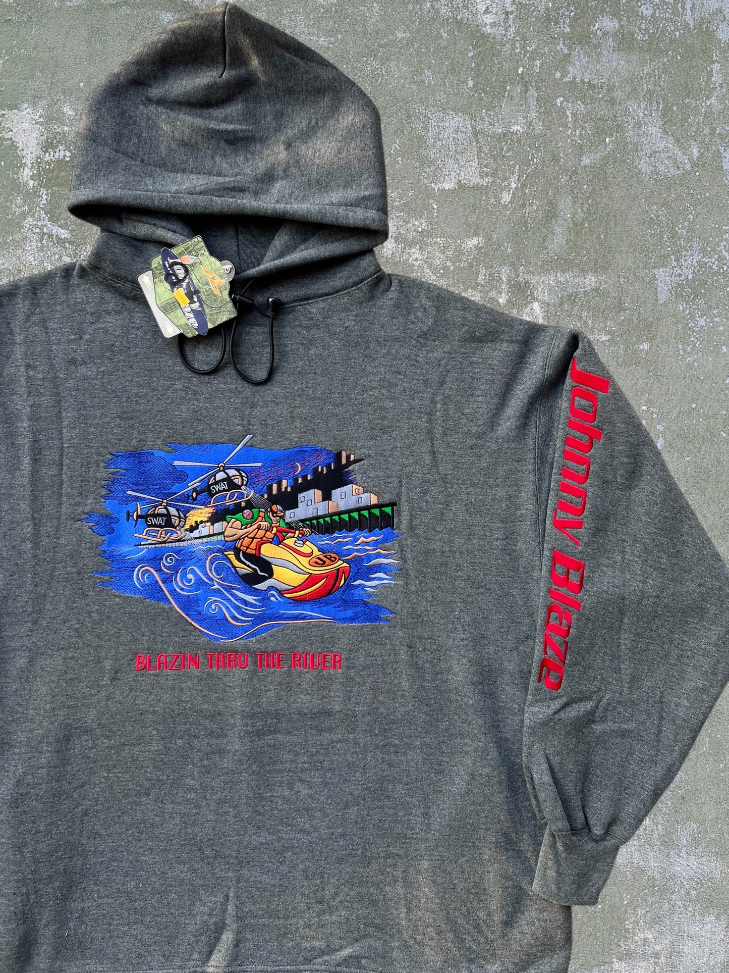 Late-90s/Early-2000s Johnny Blaze “Blazin Thru The River” Hoodie (XXL) (New With Tags)