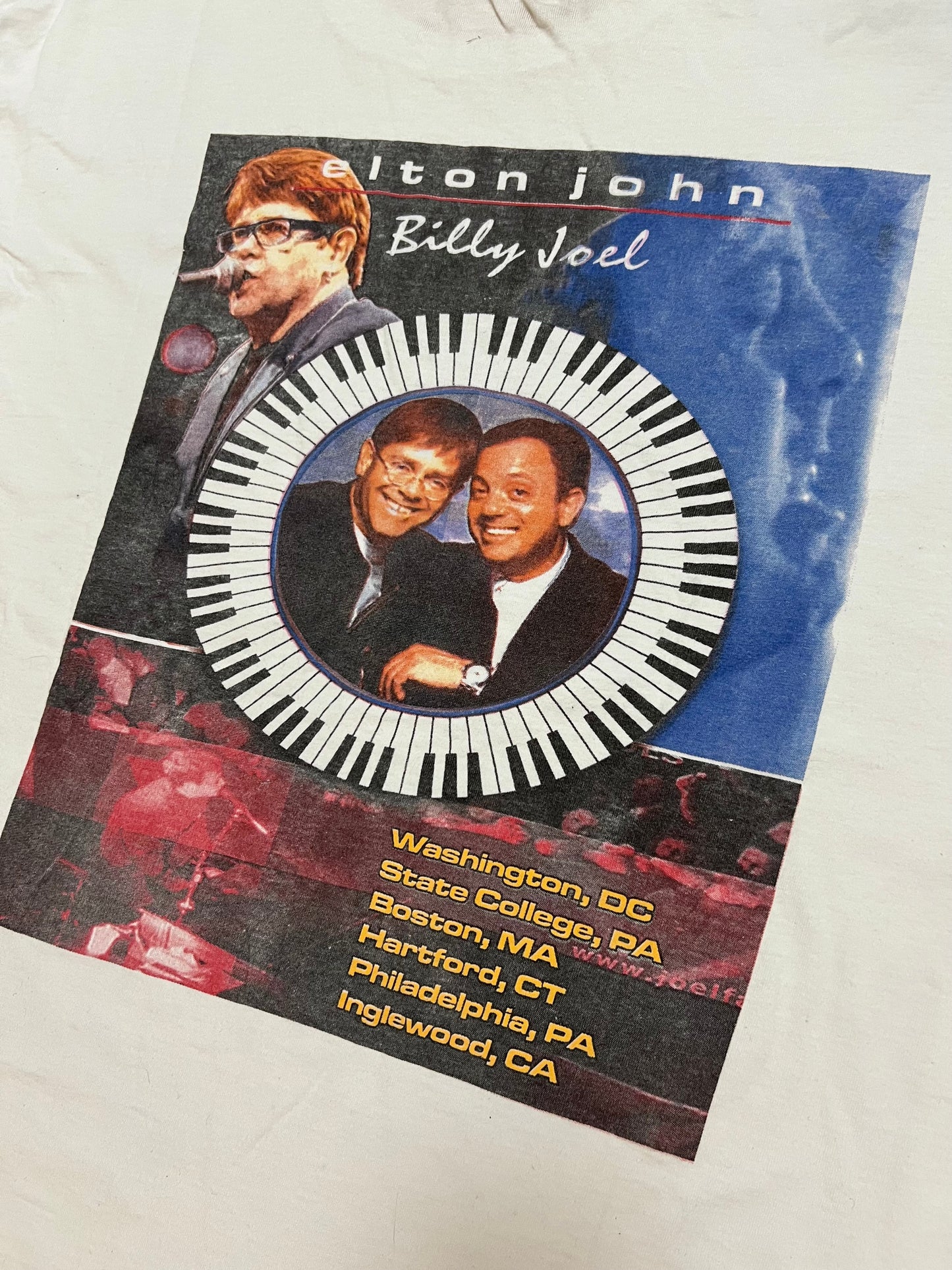 Late-90s Elton John/Billy Joel Long Sleeve Tee (XL)