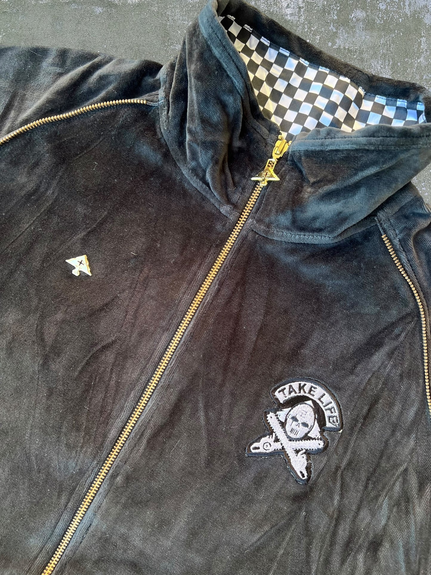 Early-2000s LRG “Take Life” Velour Jacket (L) (New With Tags)