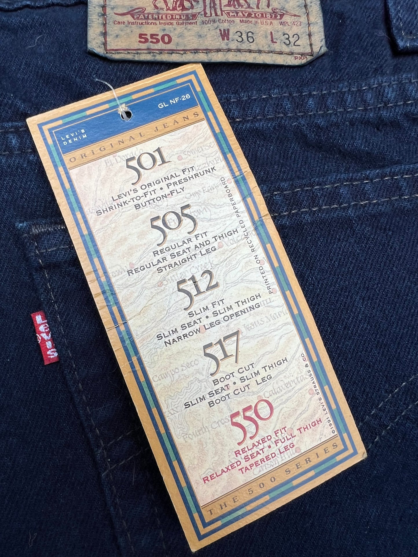 1991 Levi’s 550 Jeans (36x32) (New With Tags)