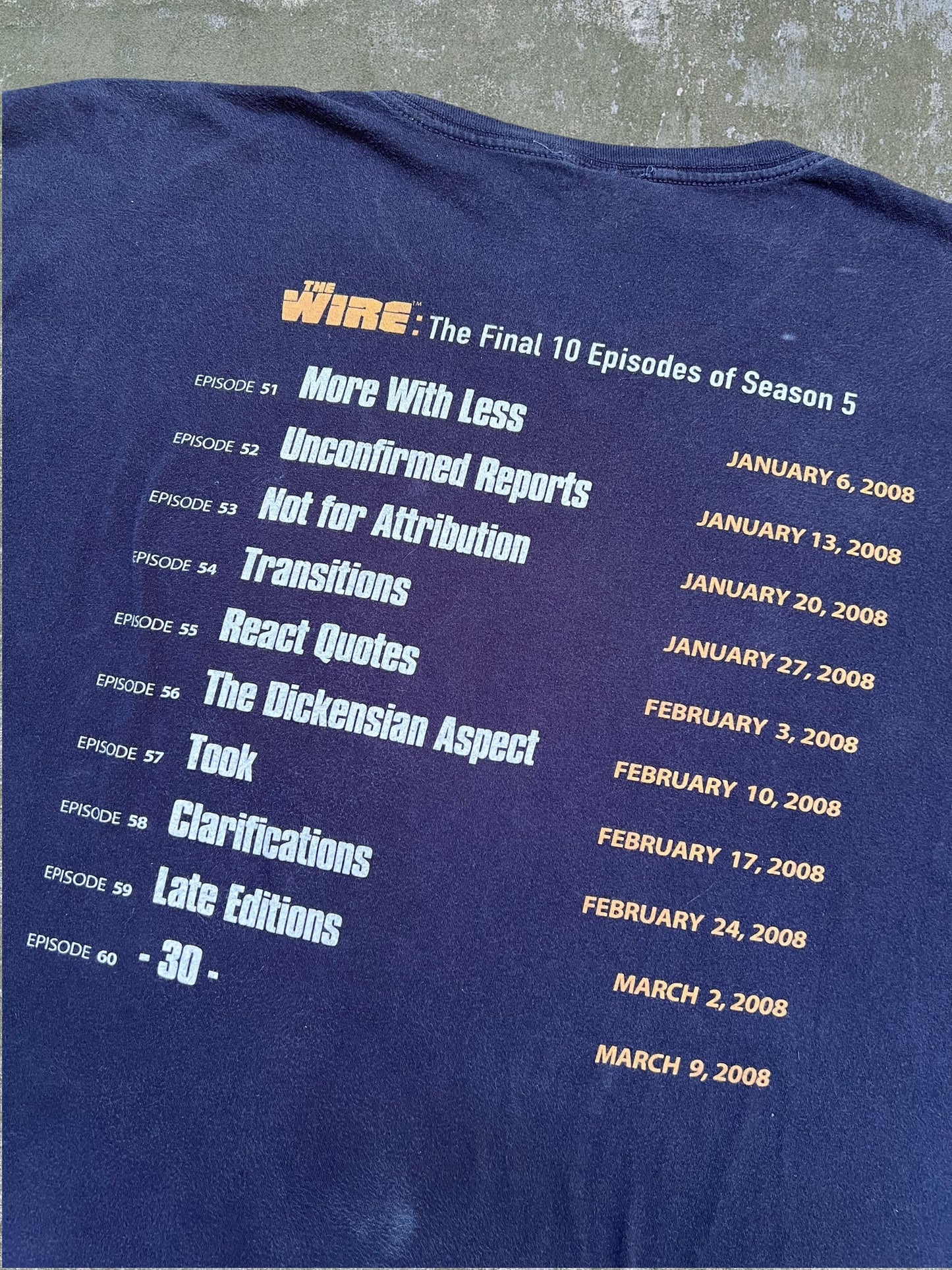 2008 HBO The Wire Tee (XXL)