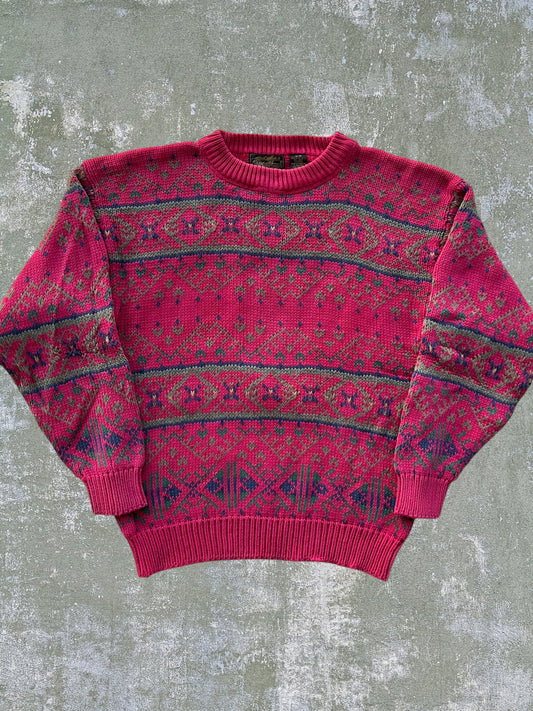 ‘90s Eddie Bauer Patterned Cotton Sweater (L)