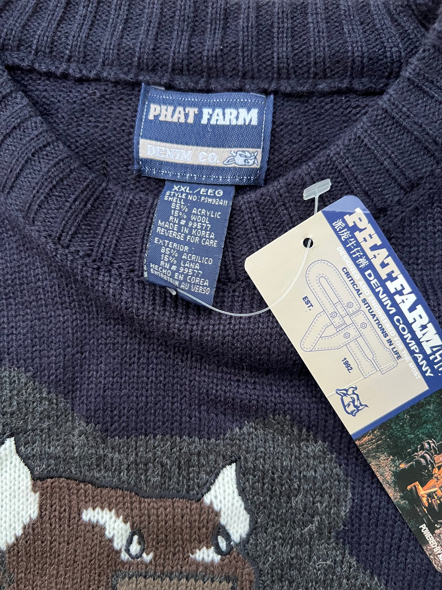 Early-2000s Phat Farm Bull Sweater (XXL) (New With Tags)