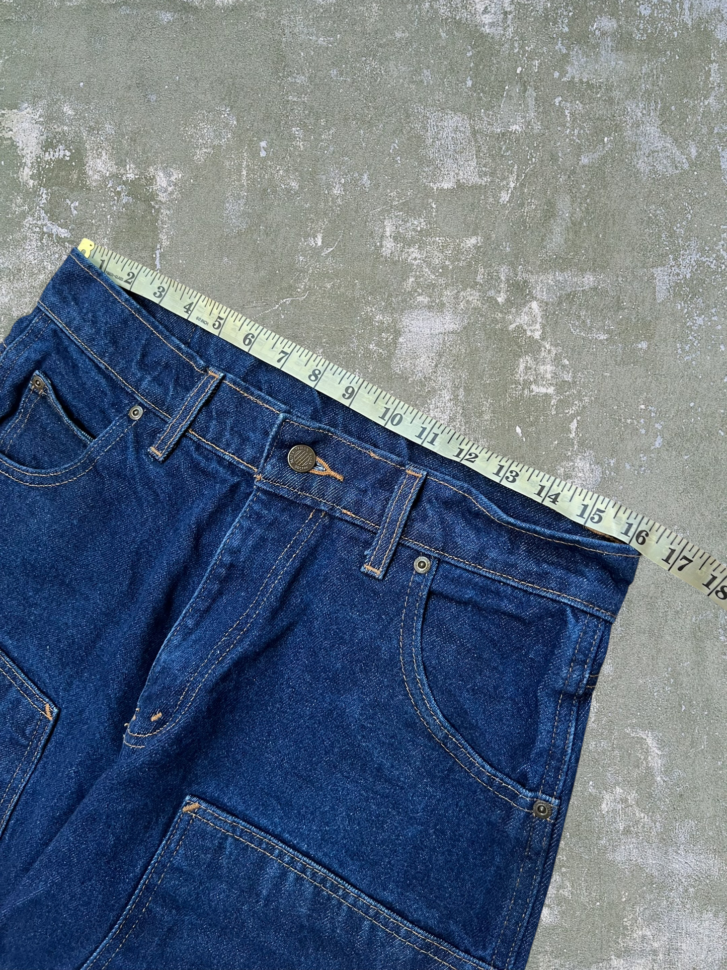 ‘90s/Early-2000s Prison Blues Double Knee Carpenter Jeans (32x32)