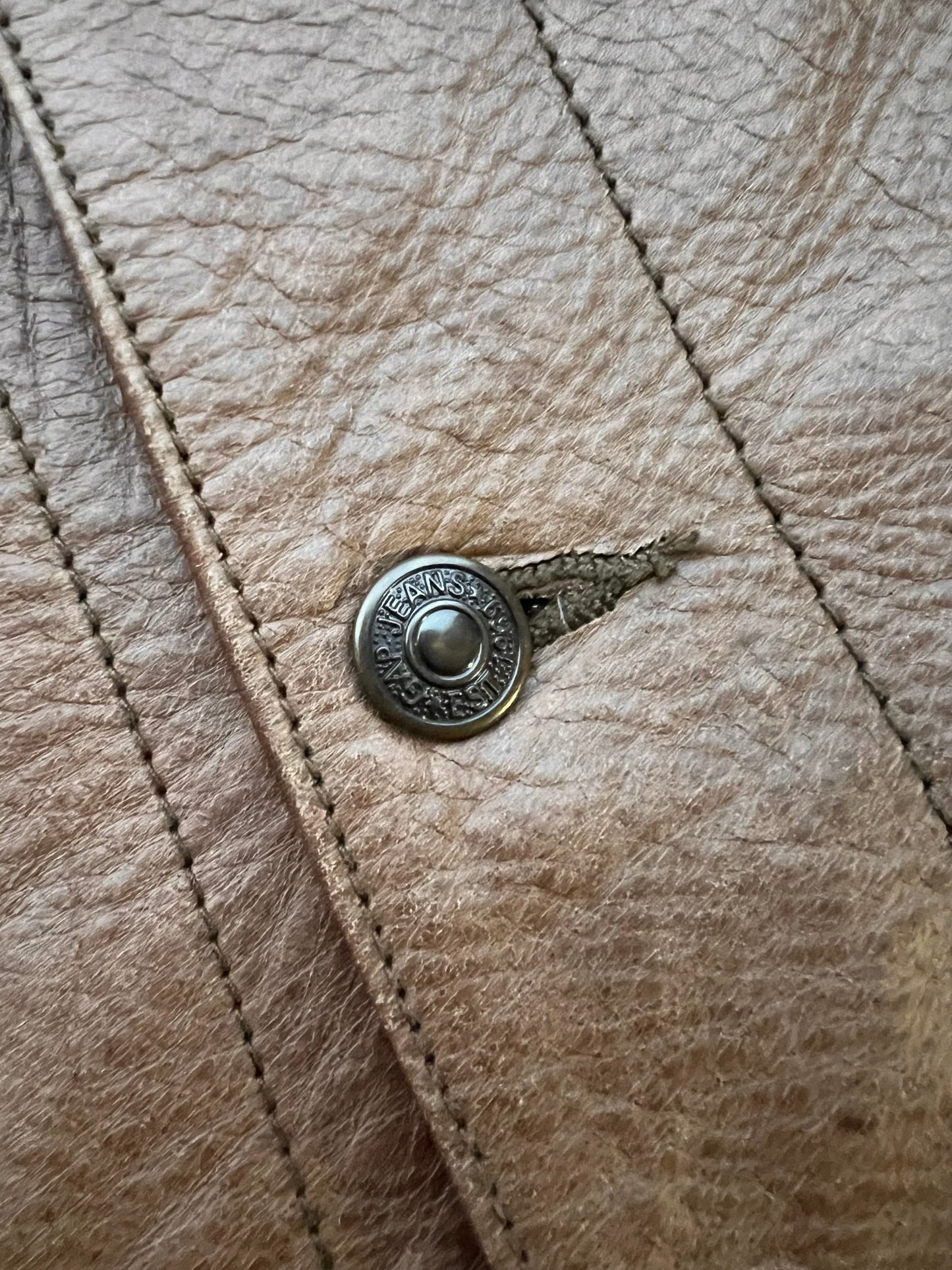 2000 Gap Leather Trucker Jacket (XL)