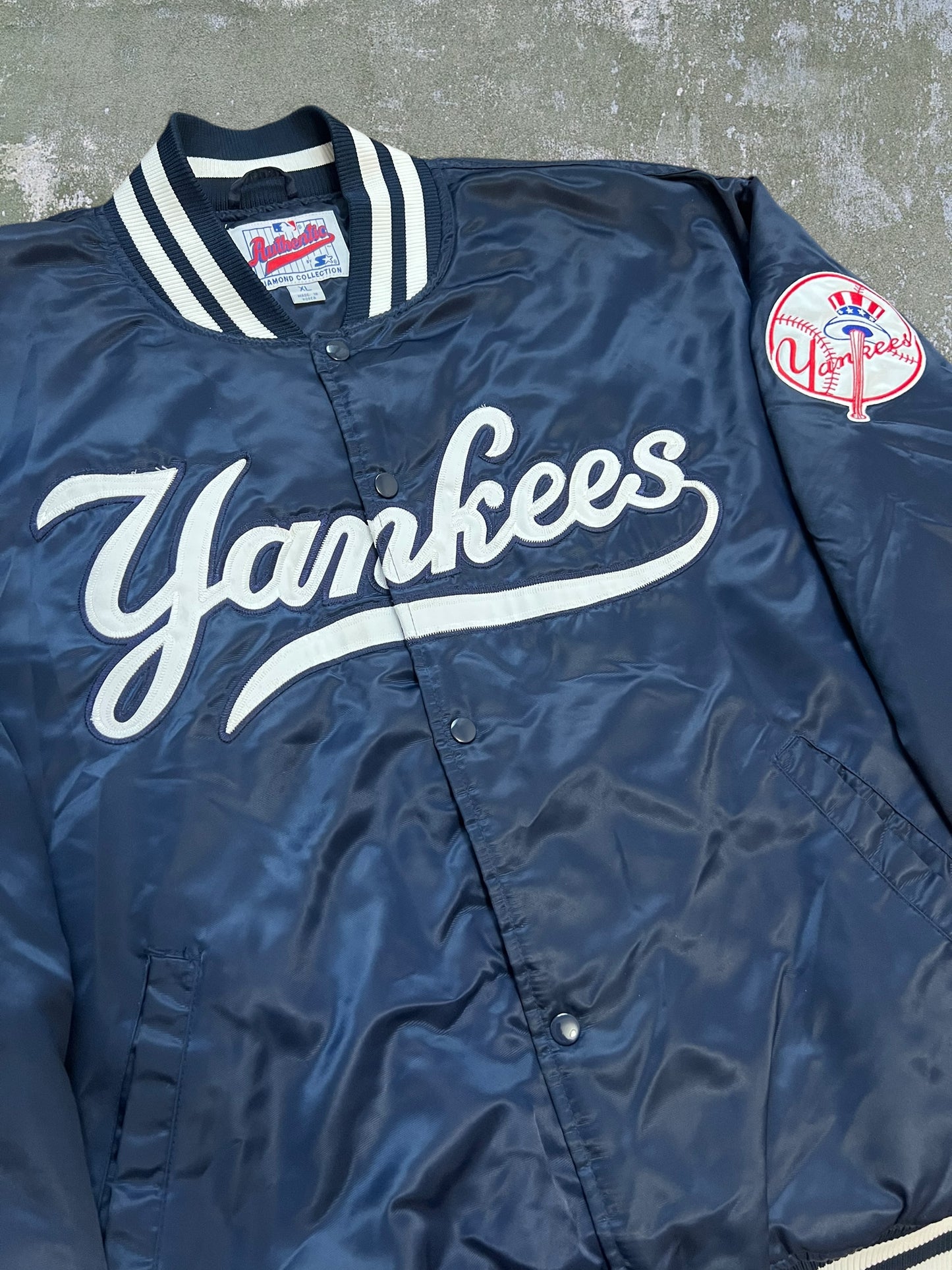 ‘90s Starter New York Yankees Satin Varsity Jacket (XL)