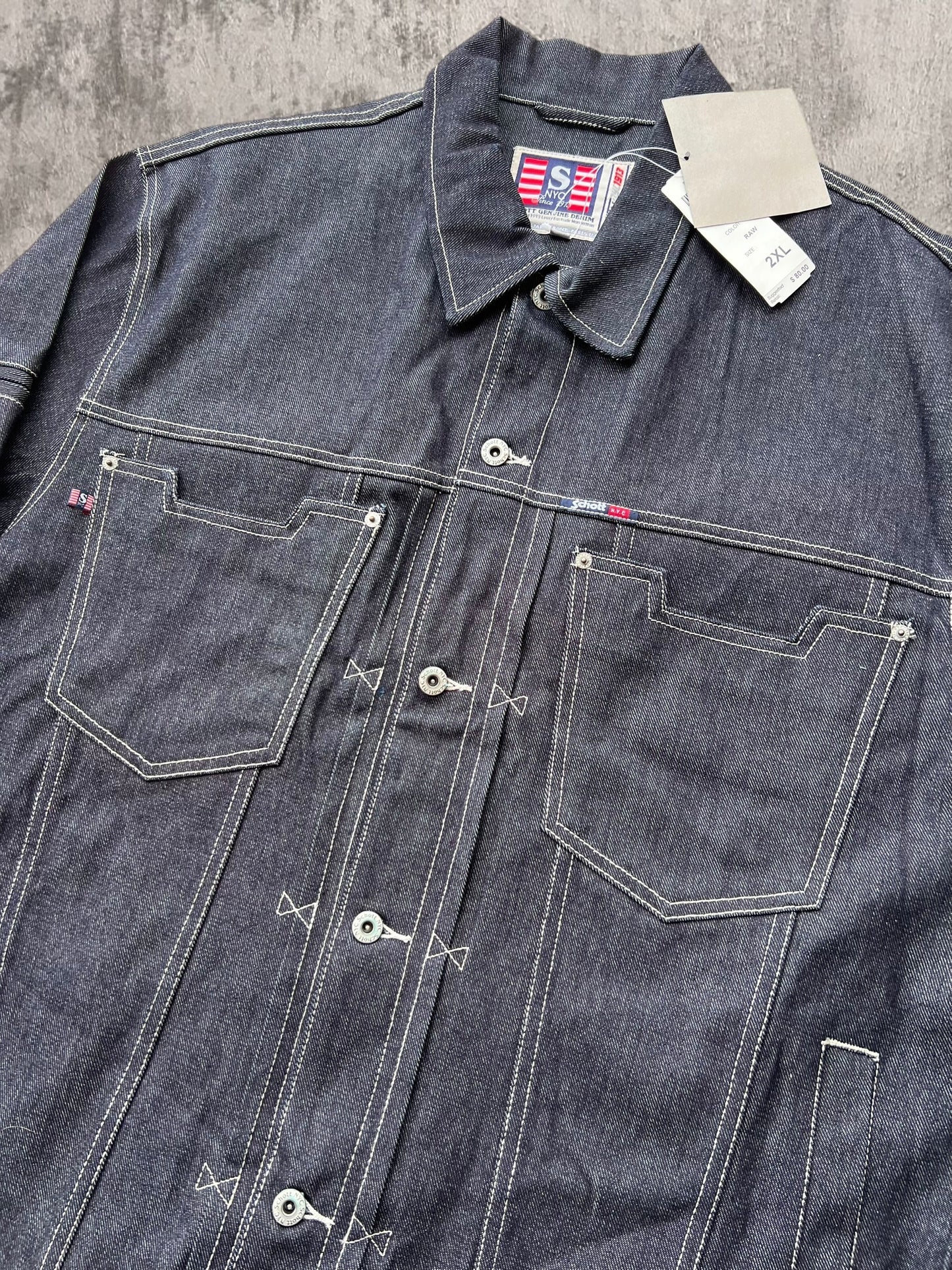 Early-2000s Schott NYC Denim Jacket (XXL)