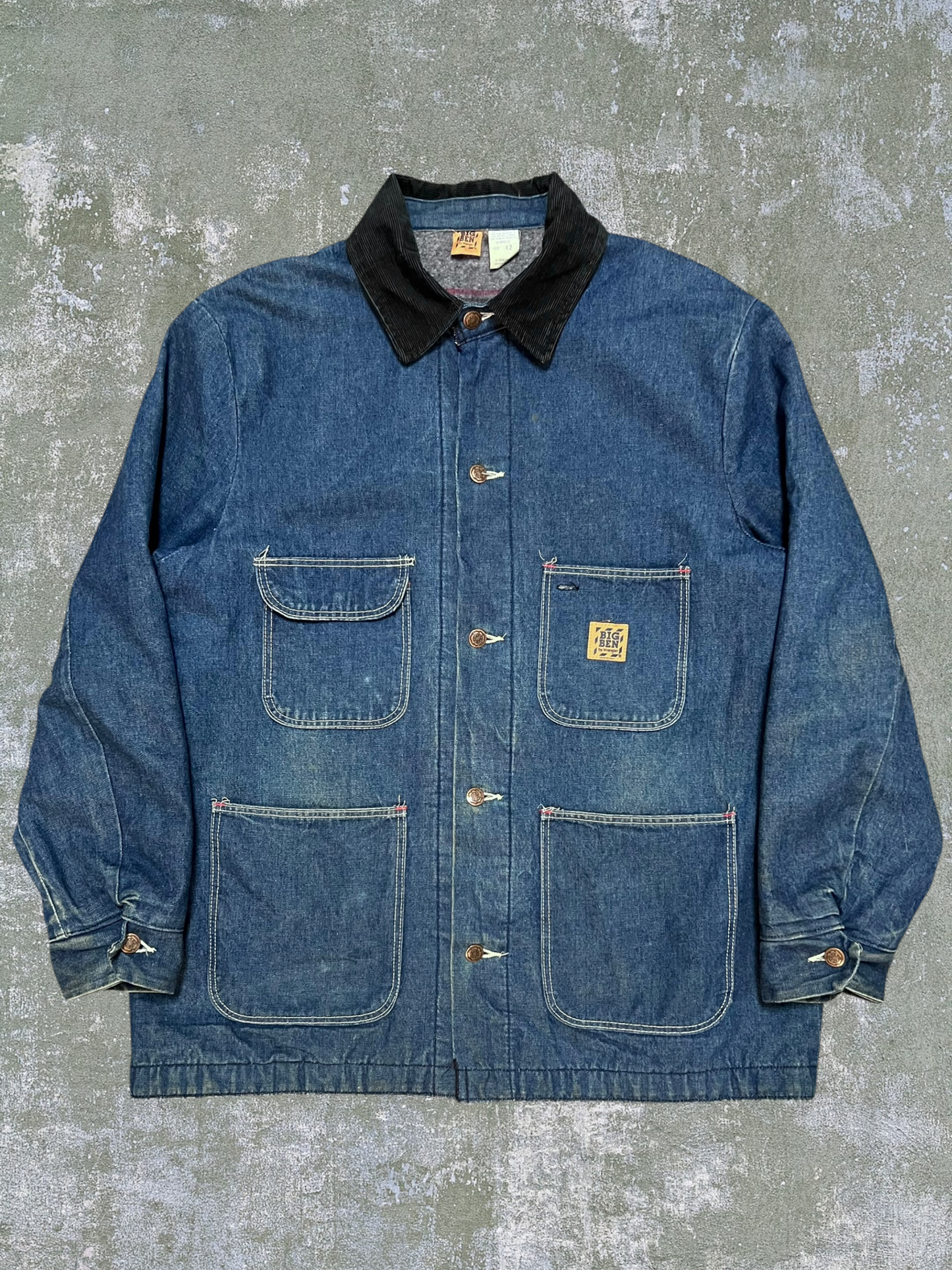 ‘80s Wrangler Big Ben Flannel Lined Denim Chore Jacket (L)
