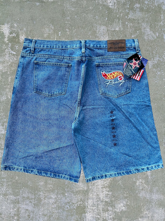 Late-90s/Early-2000s JH Hot Wheels Racing Jean Shorts (42) (New With Tags)