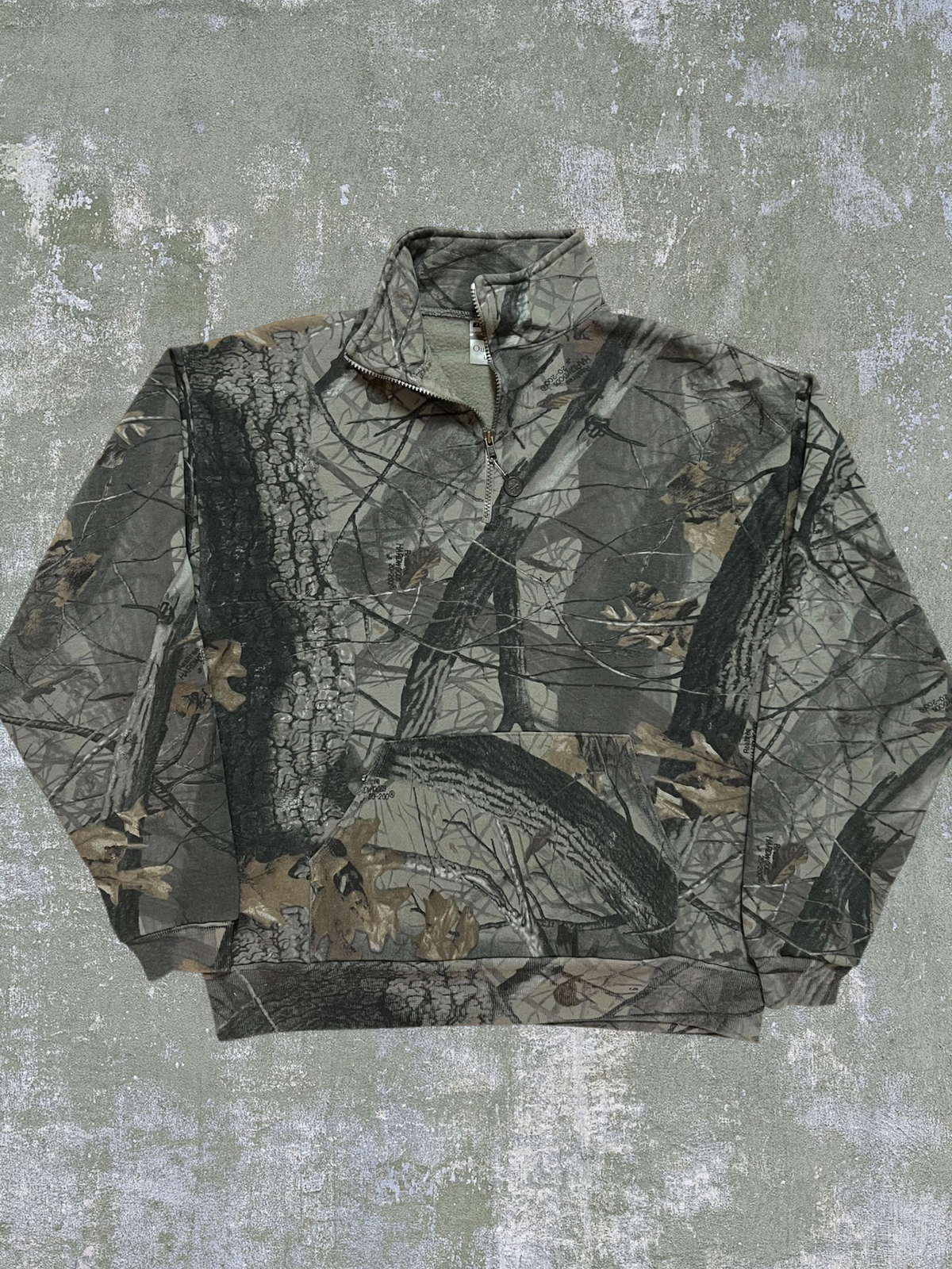 ‘90s RealTree Camo Quarter Zip Sweatshirt (L)