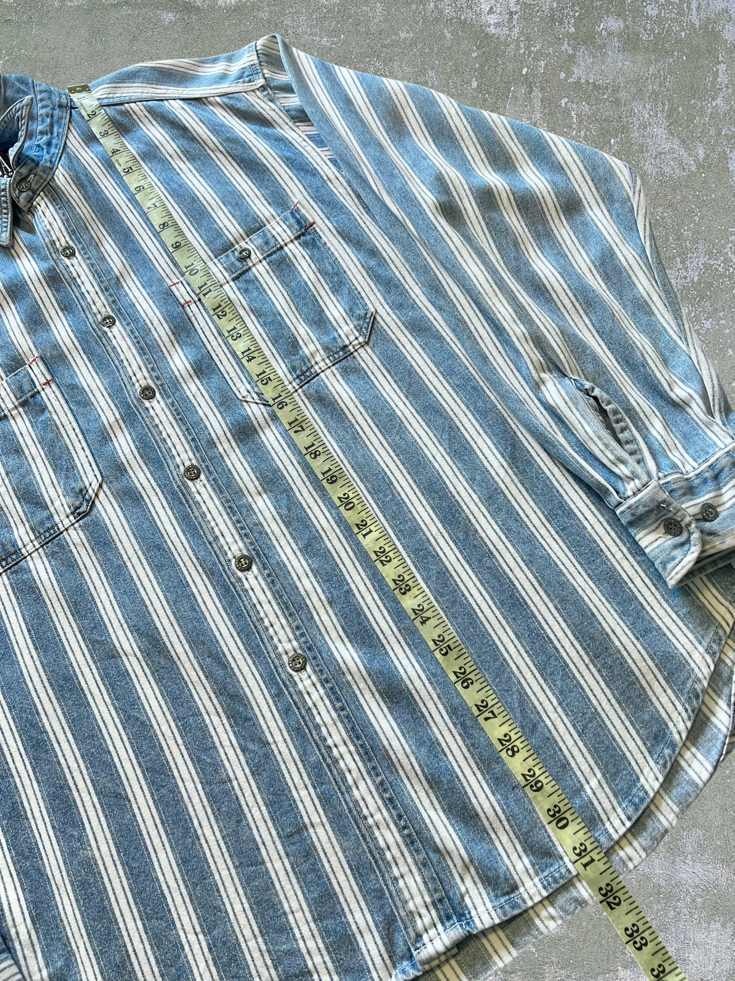 ‘90s Gap Striped Denim Shirt (L)