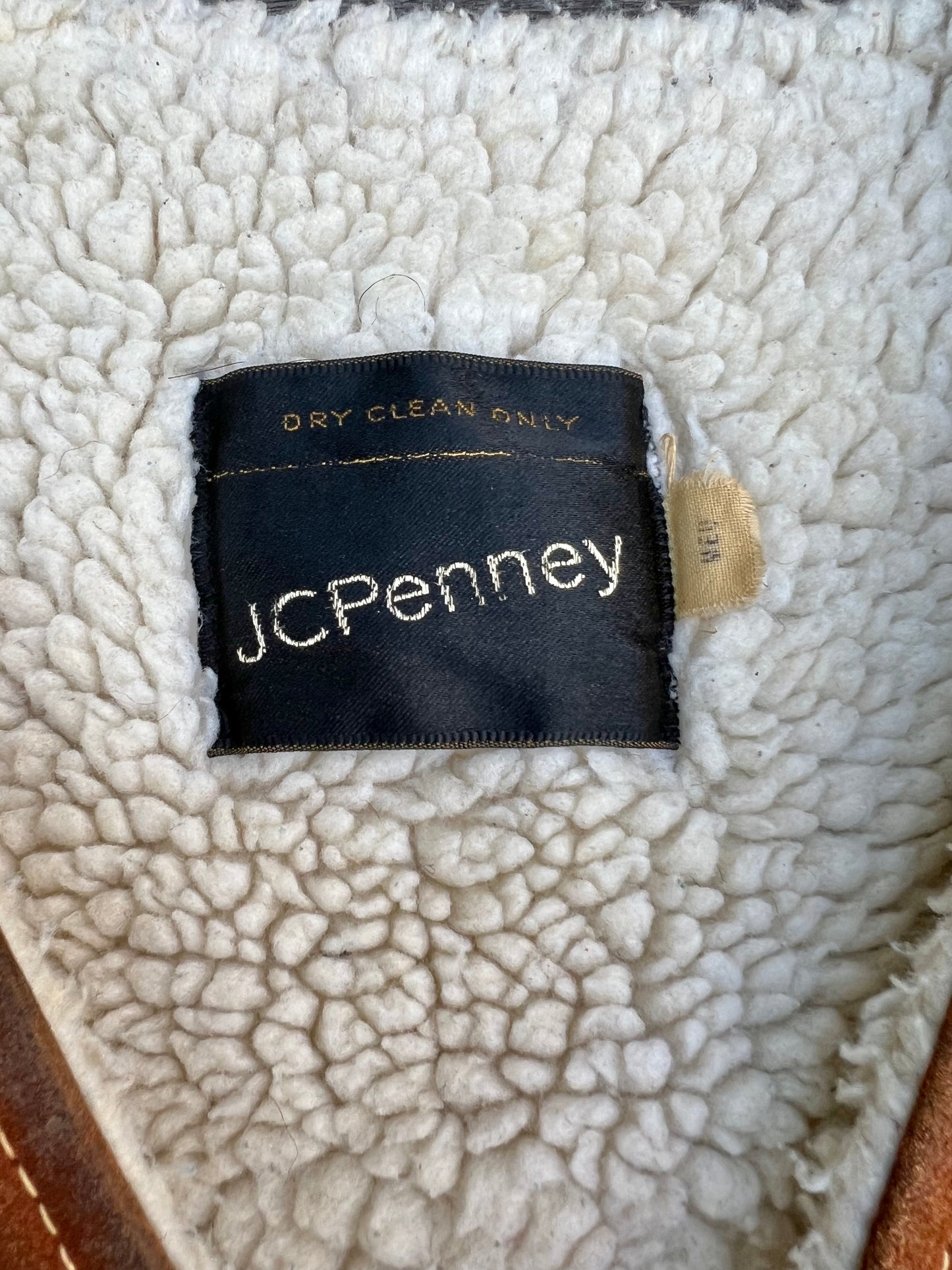 ‘70s JC Penney Suede Sherpa Fleece Western Vest (M)