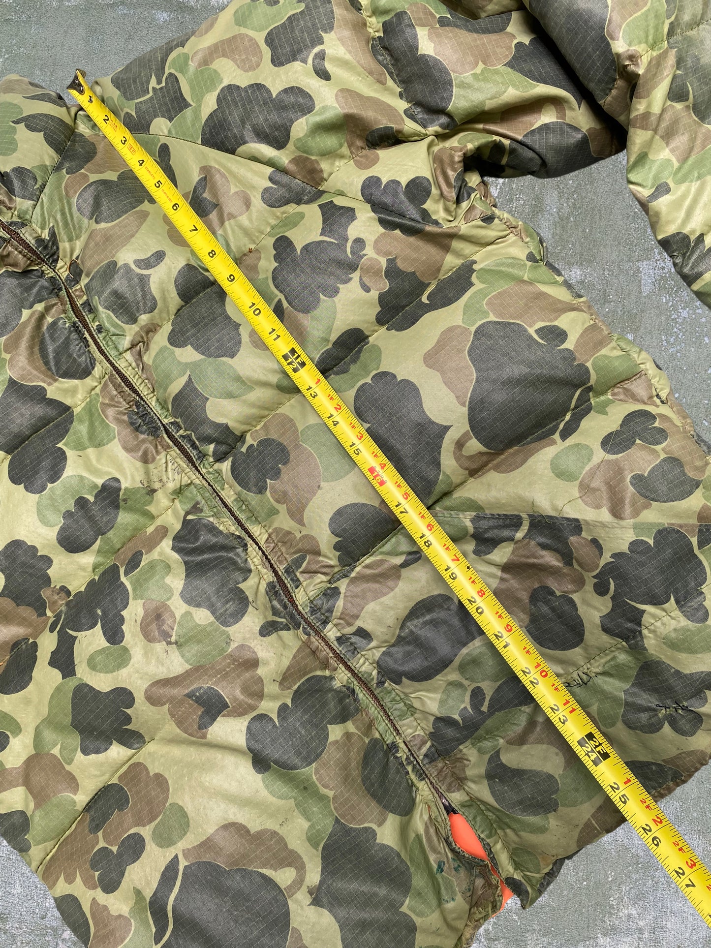 ‘70s/‘80s 10X Duck Camo Down Filled Hunting Jacket (M)