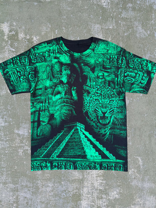 2000s Ancient Temple All Over Print Tee (L)