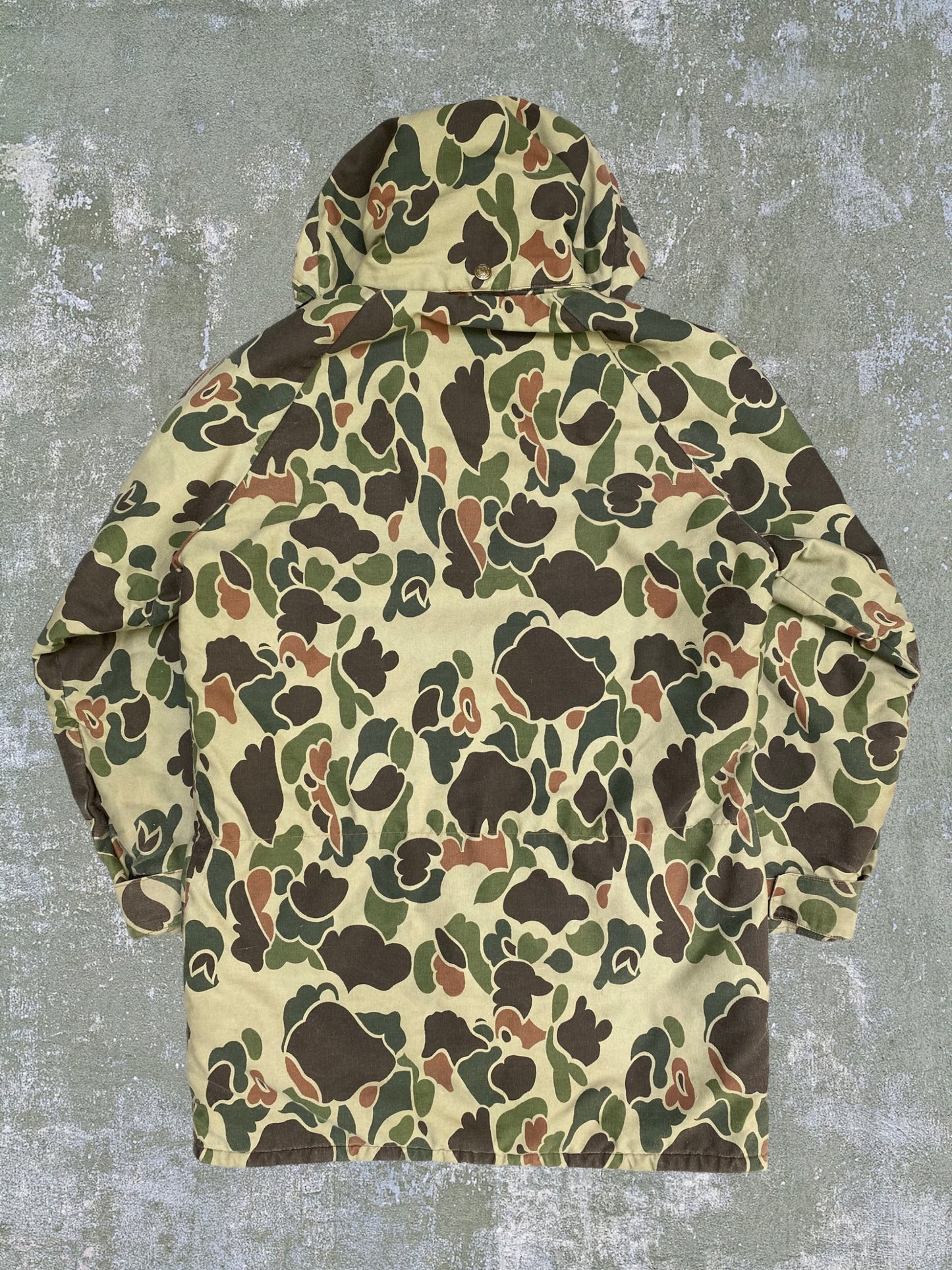 Vintage Duck Camo Hooded Hunting Jacket