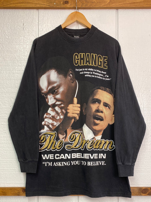 2000s Obama & Martin Luther King Jr. Long Sleeve Tee (XL)