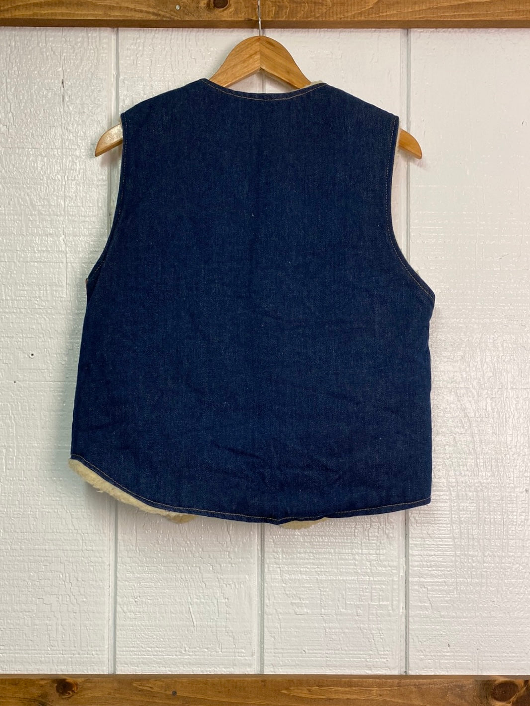 ‘80s Sherpa Fleece Denim Vest (S)