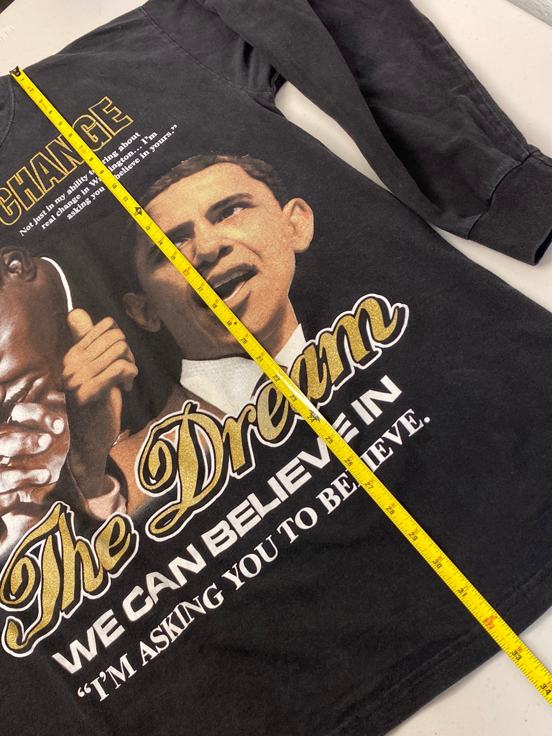 Mid-2000s Obama & Martin Luther King Jr. Long Sleeve Tee (XL